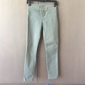 J Brand sea foam/mint green straight leg jeans